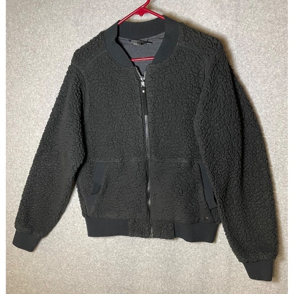 Prana Jackets & Blazers - PrAna Polar Escape Bomber Jacket Teddy Sherpa Womens Large Reversible Black